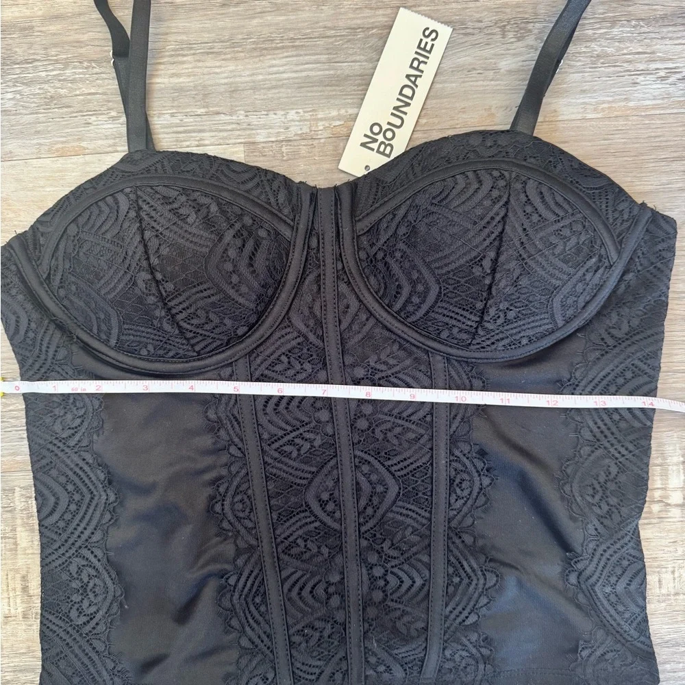 No Boundaries Black Lace Bustier Top - Picture 6 of 11